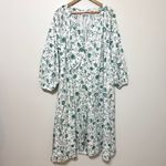 LAKE The Brunch Dress in Meadow Vines Floral White Midi Dress Size XL Green Photo 1