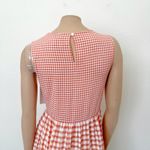 Aura [] Coral Pink Gingham Check Ruffle Hem Relaxed Fit Mini Dress NWT Sz Medium Photo 4