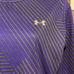 Under Armour  Women’s Purple/Gray HeatGear Long Sleeve Striped Pullover-large Photo 3