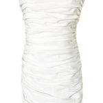 Cinq a Sept Vance Ruched Mini Dress in White Size 8 wedding bride Photo 0
