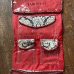 Hanging Cosmetic Beauty Organizer Bag Makeup Hair Skincare Travel Red Black 34” Photo 0