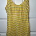Urban Outfitters  Yellow Gingham Textured Mini Dress Square Neck Sleeveless Small Photo 0