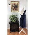 David's Bridal  Bridesmaid Dress size 12 Blue One Shoulder Lined Photo 3