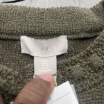 H&M  Army Green Textured Knit Cardigan Jacket Gold Button Front Women's XL Photo 2
