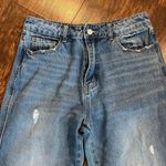 Vervet High Rise Distressed Straight Leg Ankle Crop Jeans Medium Wash Denim 26 Blue Size 29 Photo 2