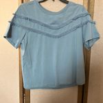 Dip Blue Boxy Ruffled Short Sleeve Tee small Photo 0