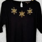 Adrienne Vittadini Adrienne‎ Vittadini Easy Luxe Beaded Neckline Tunic Sweater NWT Photo 1