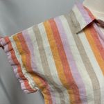 Lou & grey  Striped Linen Twist Front Shirt Women Small Preppy Beach Coastal Pink Photo 2
