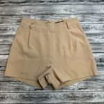 Missguided Women's Tailored Basic Shorts 6 Beige Tan Light Brown High Rise Pleat Photo 10