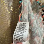 Roxy  Tribal Boho Blue Black Orange Tie Back Cropped Halter Top Med NWT Photo 6