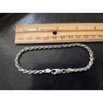 Sterling Silver Twisted Chain Looking Bracelet Marked 925 Italy Women Feminine Photo 1