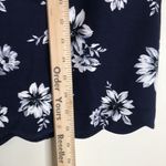 Skies Are Blue  Scalloped Hem & pockets Navy Floral Skirt size small Photo 4