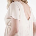 NWT Mom2Mom Maternity Top Womens M Cream Back Button Scoop Minimalist Neutral Size M Photo 1