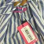 Edikted  Top Tie Front Stripes Madelyn Size M Blue White Photo 1
