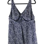 Raisin's  Lucia Swimdress One Piece Swimsuit Tummy Thinner Polka Dot Navy Blue 24W Photo 2