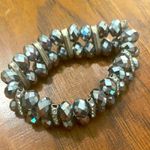 🌸Dark grey beaded and jeweled bracelet Black Photo 1