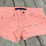 Sapphire Ink Jean Shorts Distressed Washed Coral- Juniors 7 Photo 0