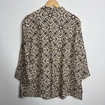 NWOT Carole Little Women's 100% Linen Blouse Tan‎ Black Breathable Size 2X Tan Photo 5