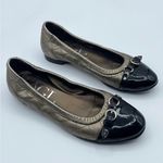 Attilio Giusti Leombruni AGL Monika Quilted Cap Toe Ballet Flat Bronze Black 37 Gold Size 7 Photo 0