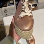 Rose gold glitter espadrilles women’s size 39 lace up Pink Photo 3