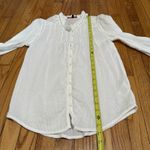 Quince  White Organic Textured Cotton Peasant Blouse Size Small Photo 6