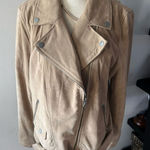 UGG  leather jacket moto style tan color size large Photo 0