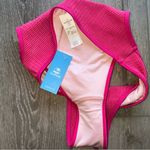 Cupshe  NWT High Rise Textures Bikini Bottoms M hot pink Photo 3