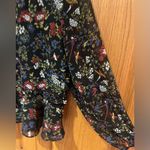 Madewell Sheer-Sleeve Ruffle Peplum Top Blouse in Black Finch Floral Size Large Photo 14