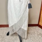 Lulus Always Ravishing White Cotton Eyelet Fringe Tulip Midi Dress Medium NWT Photo 4