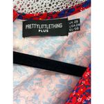 Pretty Little Thing Plus Red Floral Puff Sleeve Tea Dress Size 24 Photo 7