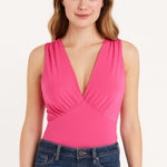Saint 21 Hot Pink Sleeveless Midriff Crop Top Blouse Size Medium V Photo 0