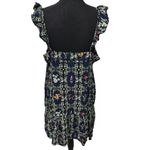 Women's Size XL Dainty Floral Tile Print Flutter Sleeve Mini Dress Agua Bendita Blue Photo 5