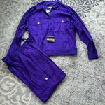 Vintage Objects Gold Silk Tracksuit Purple Medium Photo 0