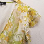 Aakaa {S}  Tiered Ruffle Yellow Midi Dress Photo 7