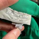 Vtg 80s green dressy blouse Size 14 Photo 2
