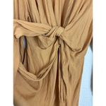 Free People Worlds Apart Tie-Front Tunic Size Small Tan Bohemian Coverup Gauzy Photo 9