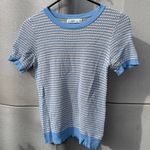 ZARA  Knit Top Shirt Light Blue Gold Women’s  Sz M Photo 1