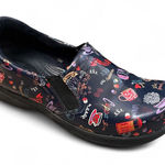 Easy Street Easy Works  Blue Coffee Print Patent Clogs Slip Resistant Shoes‎ 9.5 Photo 0