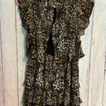 MELLODAY NWT  Animal Print Tiered Mock Neck Pleated Ruffle Dress Photo 7