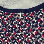 Lauren by Ralph Lauren Blue Geometric Crew Neck Short Sleeve Knit Top Medium Photo 4