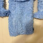 ASOS Luxe 3D Ruffle Bardot Mini Dress Blue Size 4 Off Shoulder Party Dress NWOT Photo 5