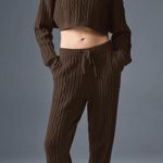 Alo Yoga  Cable Knit Cropped Winter Bliss Turtleneck Long Sleeve Expresso XS Photo 0