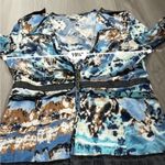 Alberto Makali  Blue, White & Brown Printed 3/4 Sleeve Shirtigan Size L‎ Photo 5