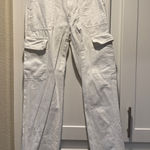 ZARA  Cargo Pants White Mid-Rise Straight Leg Photo 0