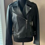 Michael Kors MICHAEL Black Leather Moto Lamb Leather Jacket Size Medium Photo 1