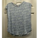 Orvis  NWT Women's Size XS Linen Blend Cap Sleeve Blue Abstract Lightweight Top Photo 1