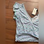 Cabana Life Crop Top With Tie Size M Blue Size M Photo 3