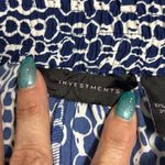 Investments  Blue White Chain Nautical Print Pull On High Rise Flowy Pants Medium Photo 4