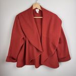 Chico's  Women's 3 (XL) Burnt Orange Open Knit Cardigan 100% Wool Fall Layering Photo 7