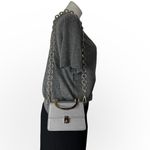 Moda Luxe  Grey Handbag Crossbody Metal Handles Removable Chain Strap Photo 3